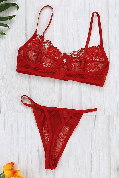 Masquerade's Red Sexy Lingerie Bralette  & Thong
